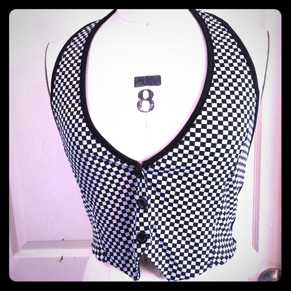Checkered Halter Top